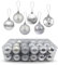 Zueyen 36er-Pack Weihnachtskugeln Dekoration, Christbaumkugeln zum Aufhängen, bruchsichere Kugeln, glänzend und glitzernd mit Aufhängeöse für Weihnachtsbaum, Hochzeit, Party, Urlaub (Silber)