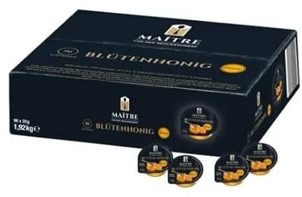 Honig Portionspackungen Klein 96 x 20g | Honig in Portionen für Buffets, Gastronomie, Restaurants, Hotels