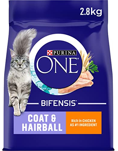 PURINA ONE Coat and Hairball Chicken Dry Cat Food 2.8kg (Pack of 4)