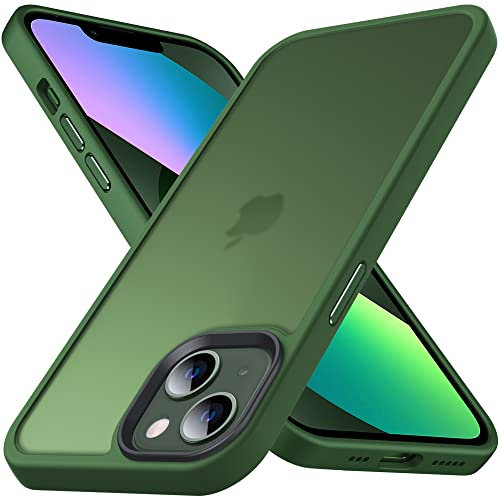 Anqrp Zero Seriesr Kompatibel mit iPhone 13 Mini Hülle, Minimalistische Transluzente Matte Schutzhülle, Military Grade Handyhülle für iPhone 13 Mini mit Flüssigsilikon 5.4 Zoll, Dunkelgrün