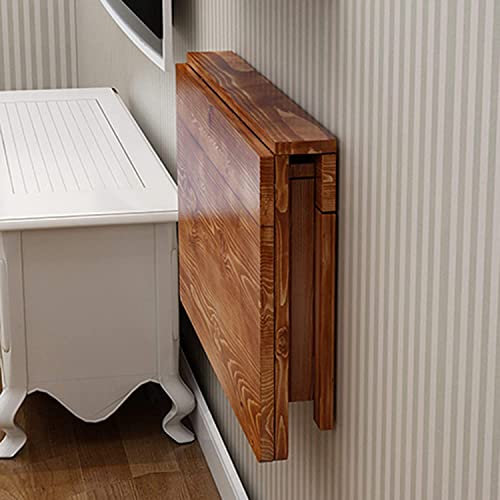 URBERY Wandtisch Schreibtisch aus Naturholz, Klapptisch zur Wandmontage, schwebender Tisch, platzsparender Hängetisch für Arbeitszimmer, Schlafzimmer, Badezimmer oder Balkon, klappbarer Schreibtisc