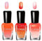 Colorful Nail Polish - Quick Drying Long-Lasting Nail Varnish - Color Changing Temperature Control Nail Polish Home Nail Art Design - Without Use UV Lamp (3PCS Orange Type)