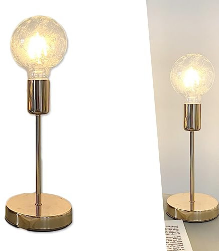 Chao Zan Schreibtischlampe Tischlampe Metall Retro Golden, LED Tischleuchte in Industrial Design mit E27 Einfachheit, für Schlafzimmer Wohnzimmer Esszimmer Flur Bett Badezimmer Restaurant Hotel