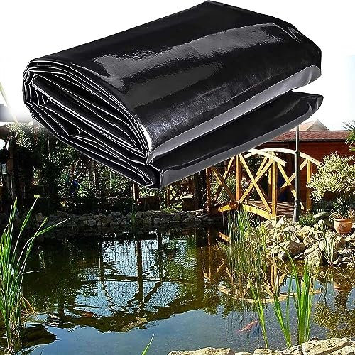 SEVSO Teichfolie 2X4m 3X5m 4X6m 5X5m 6X8m 8X10m, Große Fischteichfolie 0,12Mm, Wasserdicht Membran Undurchlässige Folie Für Teichbau, Garten- Und Teichzubehör,8 * 9m
