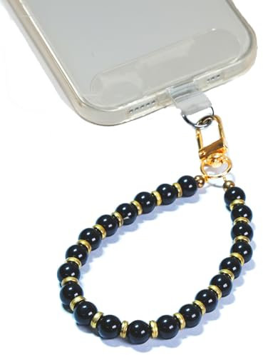 AMAYO Chaîne de téléphone portable universelle en pierre naturelle, pendentif pour téléphone portable, cordon de téléphone portable, dragonne, bracelet, cordon de téléphone portable, compatible avec
