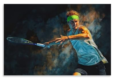 SECOLI Alexander Zverev at Australian Open Tennis Fan Kunst Geschenk Leinwand Poster Dekorative Malerei Wandkunst Bild Druck Moderne Dekor 40 x 60 cm