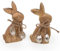 Logbuch-Verlag 2 kleine Osterhasen Hasen Figuren aus Holz braun Silber Dekohase Ostern Deko Osterschmuck 14 cm