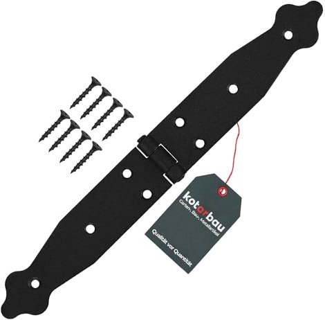 KOTARBAU® Ladenband Türbänder 150 x 150 x 35 mm aus Pulverbeschichtetem Stahl Torscharnier Türband Schwarz Scharniere Klappbar Fensterscharnier Holztür Gartentor Scharnier Kistenband Torbeschlag