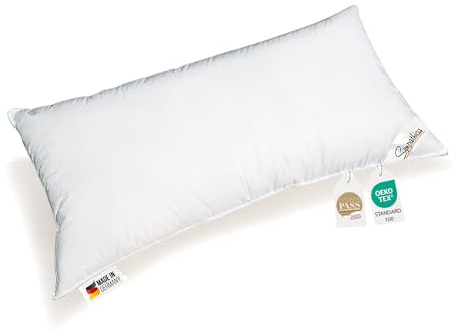 Bettenhaus Breuer Kopfkissen 40x80 cm, Daunen & Federn Klasse 1, 15% Daunen 85% Federn, 660g Füllgewicht, Baumwollbezug, stützend & atmungsaktiv