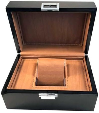 Generisch Uhrengehäuse Uhrenbox Uhrenvitrine Schmuckkästchen Schwarz mit weichem Kissen Uhrenbox Wickler Uhrenbox