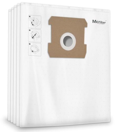 McFilter 20 Sacs À Poussière 15 L Compatibles Avec Tous Les Aspirateurs Einhell TC-VC 18/15 Li-Solo Sac De Dépoussiérage Accessoire Pour Aspirateurs Einhell