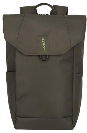 Travelite Handgepäck Rucksack, Laptop Rucksack 17,3 Zoll mit zusätzlichem Tabletfach, PATHWAY Fold, Tagesrucksack aus recyceltem Polyester mit Magnetverschluss, Aufsteckfunktion, 48 cm, 24 Liter