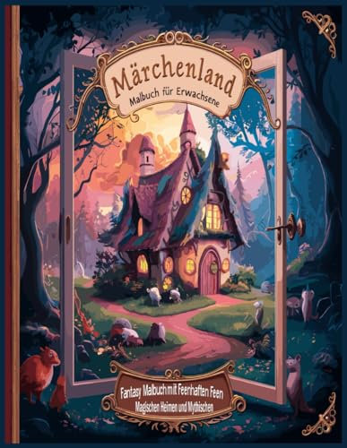 Märchenland Malbuch für Erwachsene: 50 Fantasy-Malvorlagen mit Märchen Feen, magischen Häusern und mythischen Feenschlössern für Groß und Klein/Achtsamkeits-Malbuch, Stressabbau und Entspannung