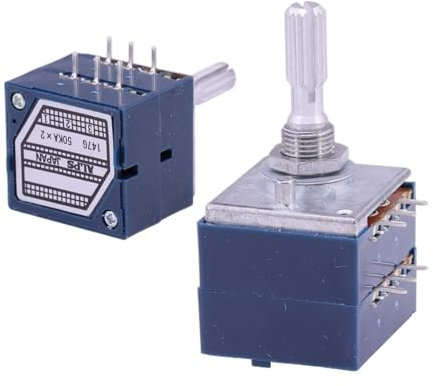 ALPS RK27 10KA 20KA 50KA 100KA 250KA Stereo Lautstärke Potentiometer Dämpfer 6mm Rändelwelle ±20% for Hifi Audio AMP CD (Size : 100K Ohm)
