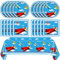 41 PCS Airplane Birthday Party Supplies Airplane Themed Disposable Tableware Party Decor Plane Party Plates Napkins Tablecloth Kit for Baby Shower Boys Girls Birthday Serve 20