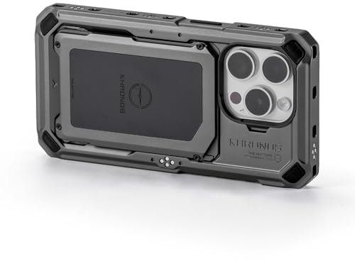 TILTA Khronos Phone Cage für iPhone 15 Pro, Aluminiumlegierung Mobiles Videorig, Smartphone Case Stabilisator für Videoaufnahmen/YouTube/Live Streaming/Vlog/Videografie - Space Grau TK-IP15-PFC-SG