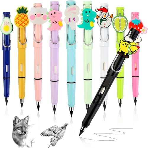 10 Stk Bunte Ewiger Bleistift, Bleistifte Tintenlose Bleistifte Set Langlebiger Magischer Unendlicher Bleistift Kinder für Schule Mitgebsel Kindergeburtstag Gastgeschenke