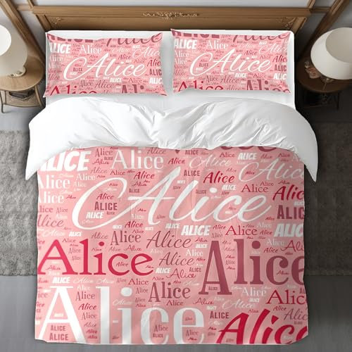 Kitlay Bettwäsche Selbst Gestalten Bettbezug mit Eigenem Namen Personalisiert Bettwaesche Bedrucken Lassen mit Name für Freunde Paare Geburtstag Jahrestag