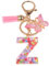 YPYMOD Nom Lettre Initiale Porte-clés, Pompons Papillon Monogramme Porte-clés, Rose(Z)