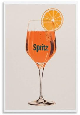 XJRZHLDU Alchol Vintage-Poster, Motiv: Aperol, Spritz Bar, Pub, Dekor, Poster, Leinwand, Poster, Wandkunst, Dekor, Bild, Gemälde für Wohnzimmer, Schlafzimmer, Dekoration, 50 x 75 cm