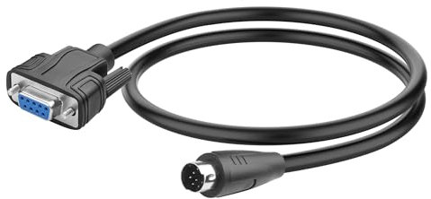 JSADZKJ RS232 DB9 a Mini DIN 8-Pin cavo seriale,DB9 9-Pin maschio a Mini DIN 8-Pin maschio terminale a vite cavo adattatore DB9 a Mini DIN 8-Pin cavo per microfono scanner stampante 3.28ft/1M