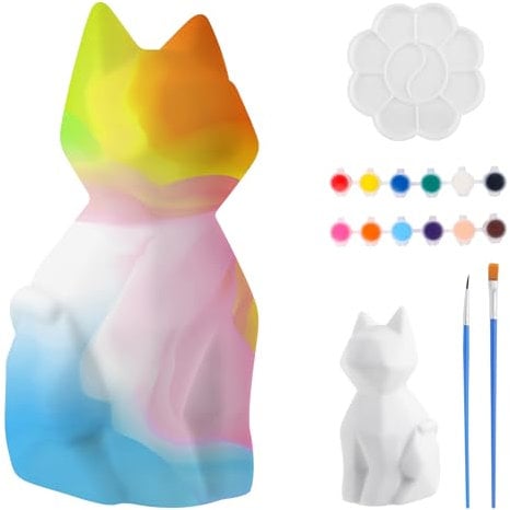 MXTIMWAN DIY Katze Lampe Malset, Bastelset Kinder ab 6 Jahre, Katze Malset Bastelset Geschenk Mädchen 6 7 8 9 10 11 12 Jahre, Bastelsets für Kinder Kreatives Geschenke für Mädchen und Jungen