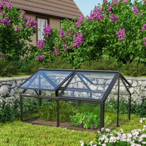 Vitavia Hochbeet Gamma, schwarz, 124 x 89 x 71 cm (ohne Unterbau), 3 mm ESG | Wetterfest aus Zincalume® | Ergonomisch & Rückenschonend | Schutz vor Schnecken & Unkraut | Perfekt für Gemüse & Blumen