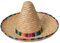 Mexikanischer Sombrero-Hut für Erwachsene mit Besatz, Stroh-Sombrero für mexikanische Partys und Fischerhut Mit Zigarettenhalter Franzosen Kappe