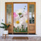 Weiße Blumen Türabdeckung Saisonale Türbanner Wanddekorationen Willkommen Frühling Haustür Abdeckungen Veranda Banner Schild Foto Hintergrund für Innen Außen Dekor 183 x 80 cm