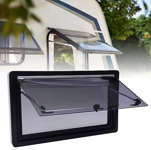 Ventana de caravana con persiana enrollable integrada y pantalla, vidrio aislante acrílico de aleación de aluminio para cámper, remolque, yate y barco