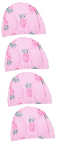 BESTonZON Gorro De Natación Infantil Gorro Elástico Y Transpirable con Diseño De Piña para Protege El Cabello para Niñas 2 Piezas X 4
