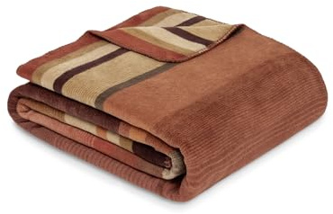 Ibena Latur Decke 150x200 cm - Baumwollmix weich, warm & waschbar, Kuscheldecke braun
