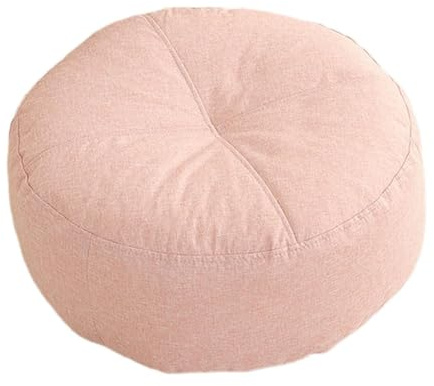 Bodenkissen, dickes Sitzkissen für Bodenfenster, Meditation, Nackenrolle, Yoga, stützendes Kissen, dekorativer Pouf, Sitzkissen, Tatami-Bodenkissen für Wohnzimmer, Tatami, Schlafzimmer (Rosa, rund)