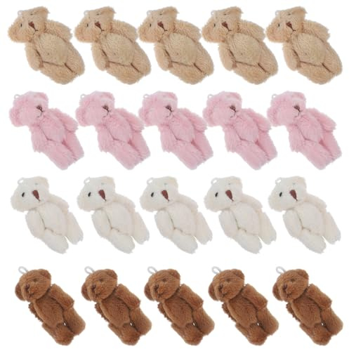 Peluche Ours Minuscule 6cm Lot de 20 Pièces, Miniatures pour Décoration | Lot de Peluche, Breloques pour Paquet à Main, Mini Peluches pour Baby Shower et DIY