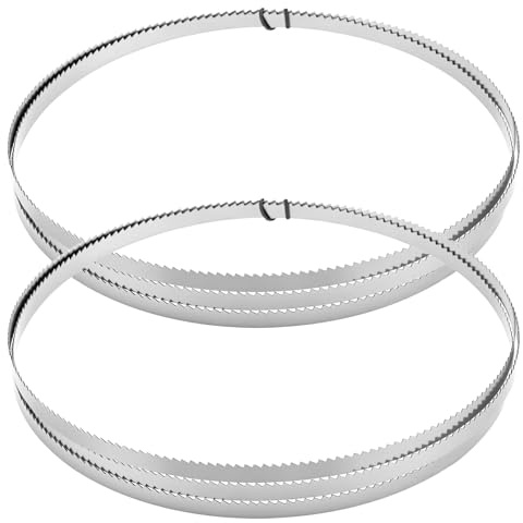 QWORK® 2 Stück Bandsägeblatt Holzbandsägeblatt Sägeband - 1400 x 6.35 x 0.35mm, SK5 Legierter Stahl, 10 ZPZ,Für 8”Bandsäge