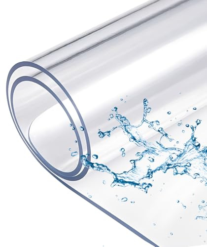 Schreibtischunterlage Transparent, 100x50 cm Groß Schreibunterlage Durchsichtige Schreibtischmatte PVC Wasserdichte Tischschoner Abgerundete Ecken Tischunterlage für Büro und Zuhause