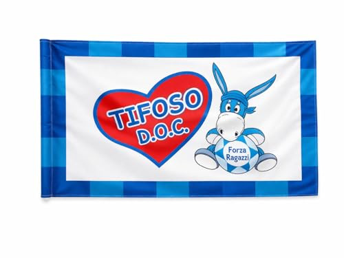Bandiera Napoli Tifoso D.O.C., con Mascotte Forza Ragazzi, 90x150 cm (Tifoso DOC)