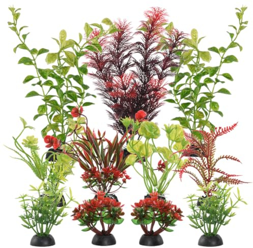 AOOTE Plantas de Acuario Artificiales,11 Piezas Plantas de Acuario Decoración,Planta de Acuario Realista Planta de Simulación,Adornos Accesorios para Accesorios Decoración y Paisajista