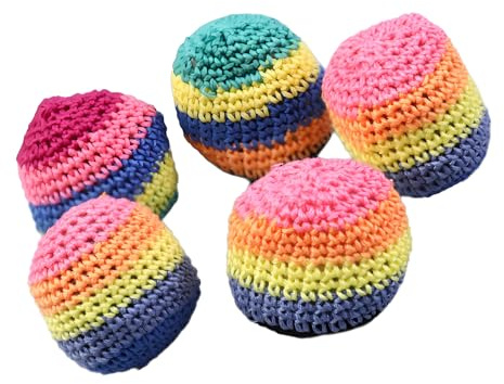 Tsophreniq Handgefertigte Fußsäcke aus Garn für Wurfspiele und Sportunterricht Weiche und langlebige gestrickte Puppen