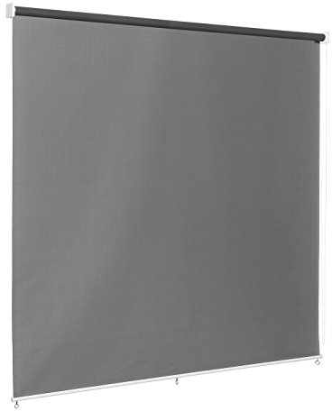 Ventanara® Außenrollo Screen Rollo Senkrechtmarkise Balkonrollo Sichtschutz Rollo Beschattung 140 x 140 cm Anthrazit