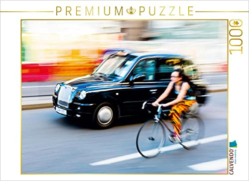 CALVENDO Puzzle Straßenszene mit Taxi in London | 1000 Teile Lege-Größe 64 x 48 cm Foto-Puzzle für glückliche Stunden