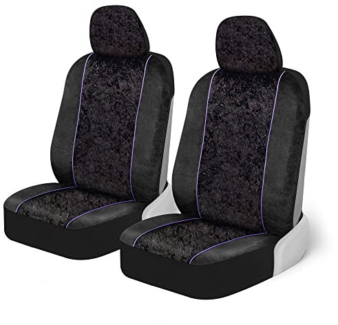 BDK Stardust Autositzbezüge für Vordersitze, 2 Stück, glitzerndes Muster, Vordersitzbezug-Set mit passender Kopfstütze, seitenloses Design für einfache Installation, passend für die meisten Autos,