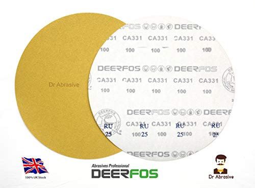 300mm 12 Sanding Discs DEERFOS Sandpaper Pads Hook and Loop Grit P80 Pack of 10