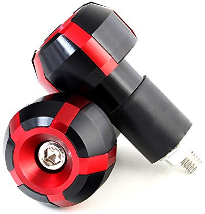 Area1 Universal Motorrad Lenkerenden/Gewichte/Vibationsdämpfer für Lenker mit 17,5-21mm Durchmesser wie z.B. Duke SMC/R SMT EXC-F SX-F RnineT M1000R/XR S1000R/XR F800R R1200R G310GS/R F/G650GS (rot)