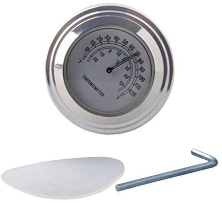 SDENSHI Motorrad Fahrrad Lenker Thermometer, wasserdichte Zifferblatt-Temperaturanzeige für 22 / 25mm Lenker - Weiß