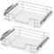 XEMQENER Heavy Duty Kitchen Pull Out Wire Baskets Base Storage Unit, 2x600MM Slide Out Kitchen Utensil Holder Rack Larder Drawers Origanize with Buffer (for 600mm Width, 2 Pcs)
