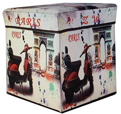 RHP Sitzhocker mit Stauraum hocker Sitzwürfel - Sitzbox Faltbarer Würfel mit Aufbewahrung braun 30 x 30 x 30cm (Mofa)