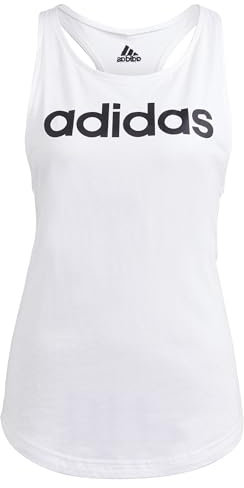 adidas Damen Essentials Loose Logo Tank Top, White/Black, S