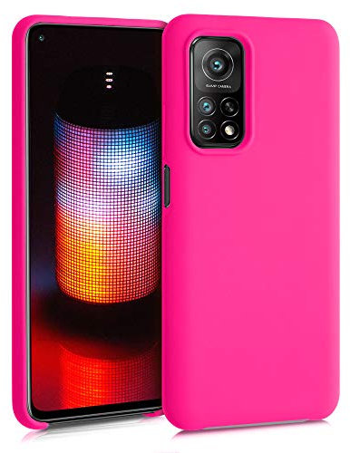 kwmobile Cover per Xiaomi Mi 10T / Mi 10T Pro Custodia - Back Case per Smartphone in Silicone TPU - Protezione Gommata - rosa shocking