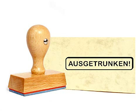Stempel Ausgetrunken - Holzstempel - 49 x 9 mm